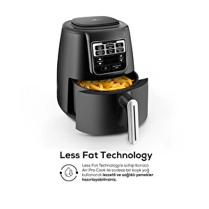 Karaca Air Pro Cook XL 2 in 1 Konuşan Airfryer Black Chrome 4L görseli 4