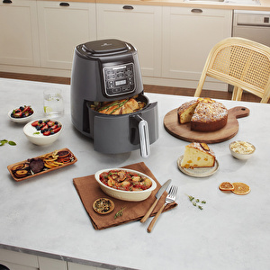 Karaca Air Pro Cook XL 2 in 1 Konuşan Airfryer Space Gray 4 Kişilik görseli 10