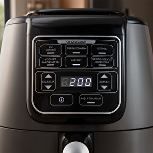 Karaca Air Pro Cook XL 2 in 1 Konuşan Airfryer Space Gray 4 Kişilik görseli 13
