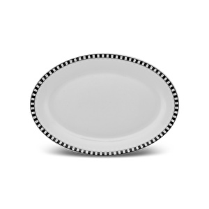 Karaca Damalı Küçük Porselen Kayık Tabak 20 cm görseli 2