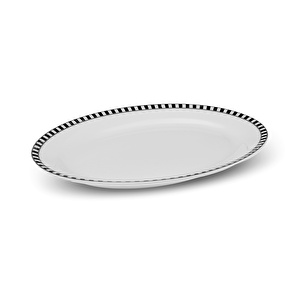 Karaca Damalı Küçük Porselen Kayık Tabak 20 cm görseli 3