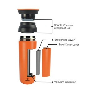 Karaca Rainbow Çelik Termos Orange 500 ml görseli 7