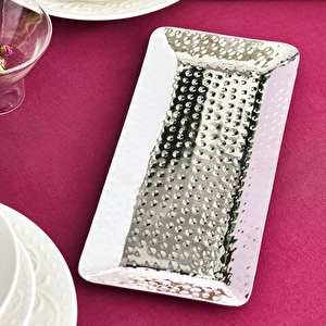 Karaca Home Loren Dekoratif Tepsi 33x15 cm Gümüş görseli 5
