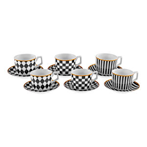 Karaca Chekers 6 Kişilik Çay Fincan Takımı 220 ml görseli 1
