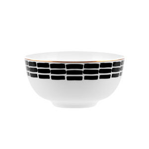 Karaca Monstera Porselen Şerit Çizgili Noodle Kase 14 cm görseli 1