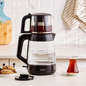 Karaca Glass Tea XL 2in1 Cam Çay Makinesi ve Kettle Ocean Wave görseli 5
