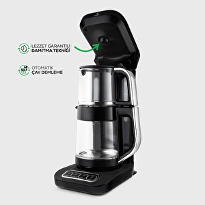 Karaca Robotea Pro 4 in 1 Konuşan Cam Çay Makinesi Black Chrome görseli 5