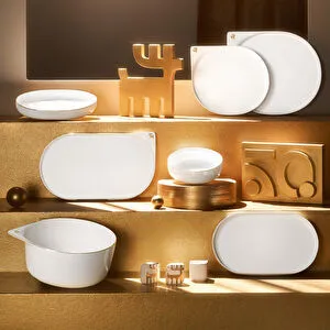 Karaca 50. Yıl İmza Koleksiyonu Streamline New Bone Sign 59 Parça 12 Kişilik Yemek Takımı Gold görseli 1