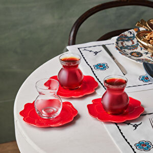 Karaca Flower 6 Kişilik Cam Çay Seti 160 ml görseli 1
