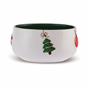 Karaca New Year Yılbaşı 24 Rölyefli Çerezlik 11 cm 400 ml Yeşil görseli 3