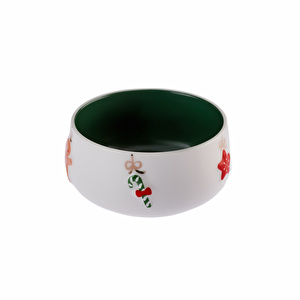 Karaca New Year Yılbaşı 24 Rölyefli Çerezlik 11 cm 400 ml Yeşil görseli 4
