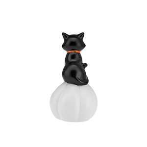 Karaca Home Halloween Seramik Led Işıklı Biblo Beyaz Siyah görseli 3