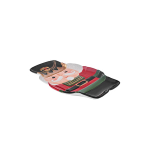 Karaca New Year Yılbaşı 24 Rölyefli Kurşun Asker Sunum Tabağı 18 cm görseli 5