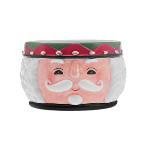 Karaca New Year Yılbaşı 24 Rölyefli Kurşun Asker Kase Beyaz 19 cm görseli 1