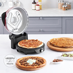 Karaca Gastro 10 in 1 Pizza Lahmacun ve Tandır Ekmeği Makinesi Biodiamond Imperaial Red  görseli 3