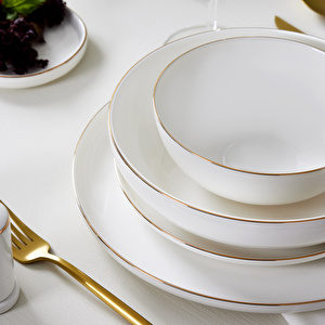 Karaca Red Carpet Collection Stream Bone Favaro 60 Parça 12 Kişilik Yemek Takımı Gold görseli 5