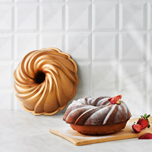 Karaca Cake Pro Pare Döküm Kek Kalıbı Gold 24 cm görseli 2