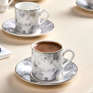 Karaca Kuvars 6 Kişilik Kahve Fincanı 80 ml Gri görseli 2
