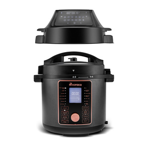 Karaca Cooker 2 in 1 Çok Amaçlı Basınçlı Pişirici Akıllı Elektrikli Düdüklü Tencere ve Airfryer Matte Black 6L görseli 12