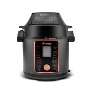 Karaca Cooker 2 in 1 Çok Amaçlı Basınçlı Pişirici Akıllı Elektrikli Düdüklü Tencere ve Airfryer Matte Black 6L görseli 14