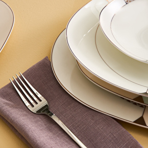 Karaca Fine Pearl Extra Abraca 62 Parça 12 Kişilik Yemek Takımı Gold görseli 5