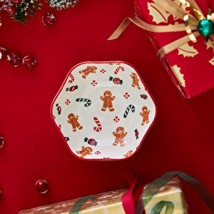 Karaca New Year Yılbaşı Gingerbread Hexagon Çerezlik 10 cm görseli 1