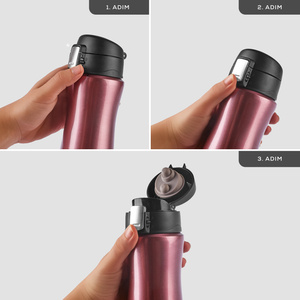 Karaca Jüpiter Inox Çelik Sızdırmaz Termos Rosegold 395 Ml  görseli 3
