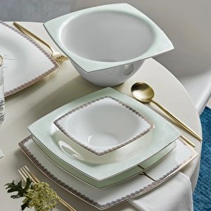 Karaca Fine Pearl Banyan 58 Parça 12 Kişilik Yemek Takımı Gold görseli 11