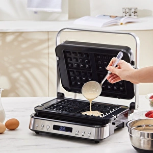 Karaca Presto 3 in1 Digital Inox 2009 Izgara, Waffle Ve Tost Makinesi görseli 7