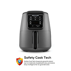 Karaca Air Pro Cook 3 in 1 XL Ev Yemeği, Közleme, Airfryer Space Gray 4L görseli 8