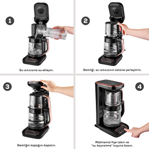 Karaca Robotea Pro 4 in 1 Konuşan Cam Çay Makinesi Cool Gray görseli 2