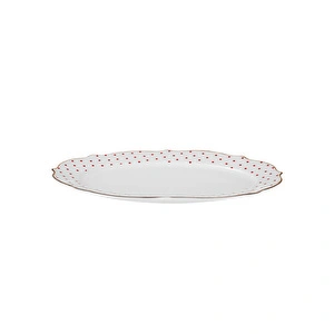Karaca New Romantic Puantiyeli Kayık Tabak 30 cm Kırmızı görseli 4