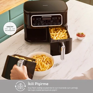 Karaca Air Pro Cook Duo Köz XXXL Airfryer Space Gray 8L görseli 6
