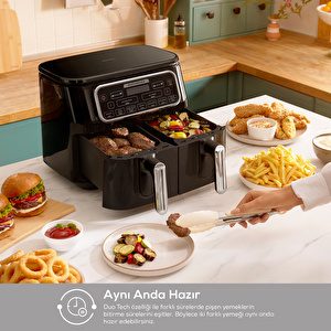 Karaca Air Pro Cook Duo Köz XXXL Airfryer Black 8L görseli 5
