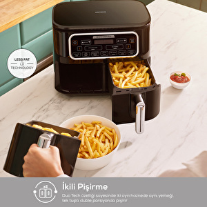 Karaca Air Pro Cook Duo Köz XXXL Airfryer Black 8L görseli 6