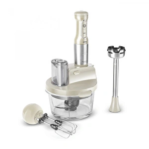 Karaca MM Prosteel Cam Mutfak Robotu Soft Cream - Inox görseli 1