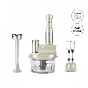 Karaca MM Prosteel Cam Mutfak Robotu Soft Cream - Inox görseli 8