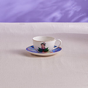 Karaca Frida Çay Fincanı Ve Tabağı Mavi 220 Ml