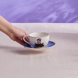 Karaca Frida Çay Fincanı Ve Tabağı Mavi 220 Ml görseli 4