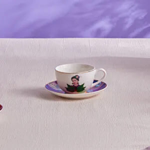 Karaca Frida Çay Fincanı Ve Tabağı Mor 220 ml görseli 1