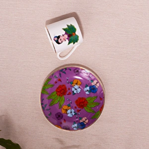Karaca Frida Kahve Fincanı Ve Tabağı Mor 90 Ml görseli 4