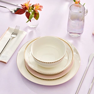 Karaca Elegance Bone Moonlight 24 Parça 6 Kişilik Yemek Takımı görseli 1