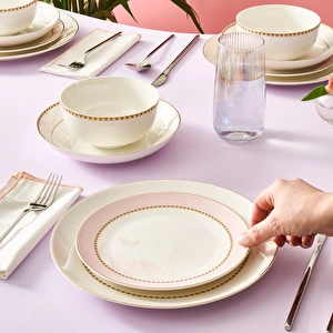 Karaca Elegance Bone Moonlight 24 Parça 6 Kişilik Yemek Takımı görseli 9