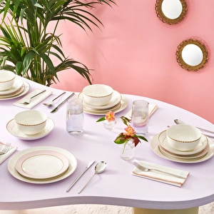 Karaca Elegance Bone Moonlight 24 Parça 6 Kişilik Yemek Takımı görseli 4