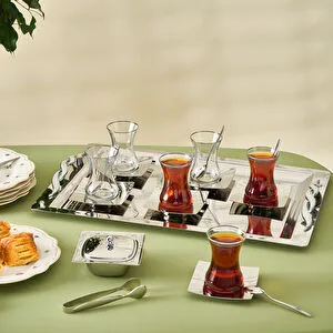 Karaca Nevra Platin 40 Parça Çay Seti görseli 1