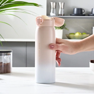 Karaca Skyfall Çelik Sızdırmaz Termos Pembe 500 ml görseli 7