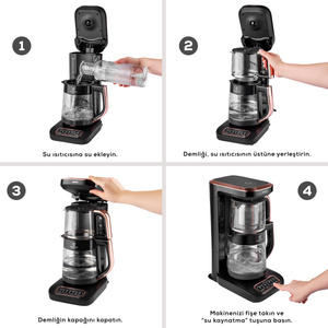 Karaca Çaysever Robotea Pro Quartz 4 in 1 Cam Çay Makinesi Swiss görseli 7