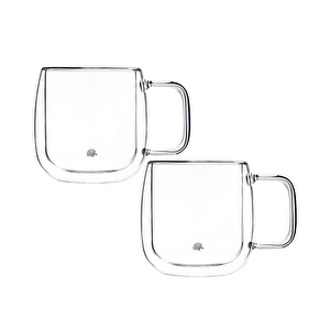 Jumbo Glory 2 Li Double Wall Çift Cidarlı Kulplu Küçük Bardak 250 Ml görseli 2
