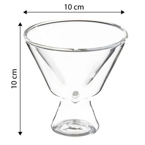 Jumbo Glory 2'Li Double Wall Çift Cidarlı V Bardak ve Tatlı Sunum Kasesi 150 Ml görseli 3