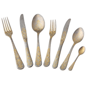 Jumbo Antique Antika Gold 12 Kişilik 84 Parça Çatal Kaşık Bıçak Takımı görseli 19